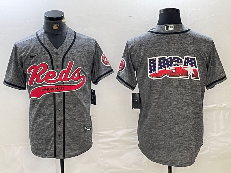 Men Cincinnati Reds Blank Grey Jointly 2024 Nike MLB Jersey style 3->cincinnati reds->MLB Jersey